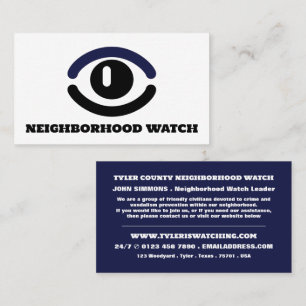 Watching Eye, Neighborhood Community Watch  Business Card