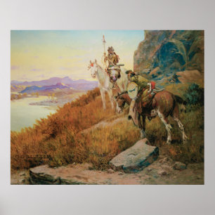 Watching for the White Man's Boats by OC Seltzer Poster