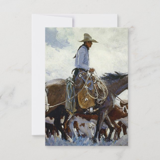 “Watching Him Move” Western Art By WHD Koerner Thank You Card (Front)