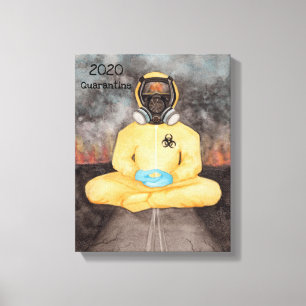 Watching It Burn Quarantine Yoga Hazmat Suit Canvas Print