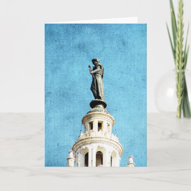 Watching Over the Plaza Card (Front)