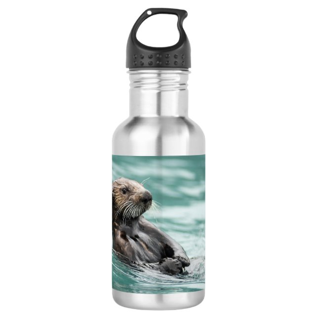 Watching Sea Otter 532 Ml Water Bottle (Front)