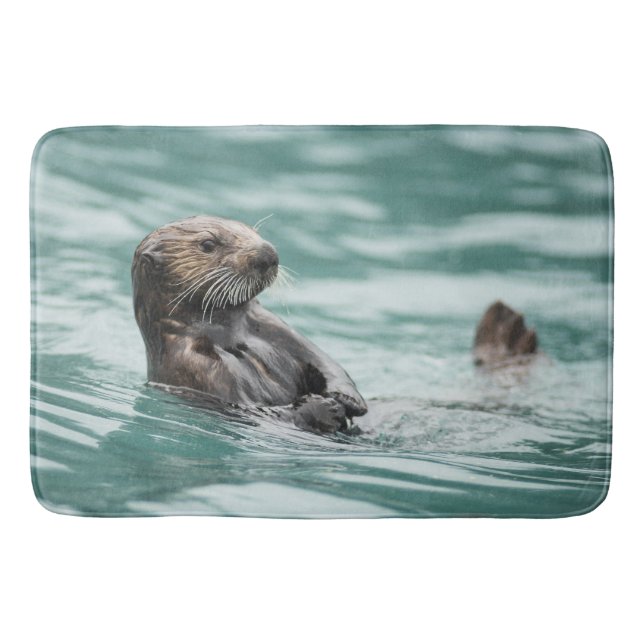Watching Sea Otter Bath Mat (Front)