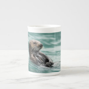 Watching Sea Otter Bone China Mug