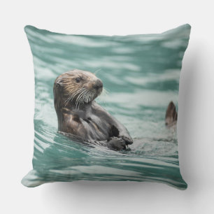 Watching Sea Otter Cushion
