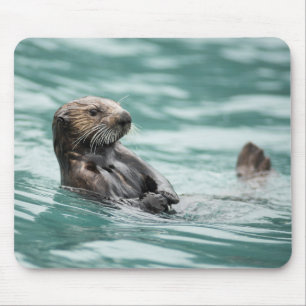 Watching Sea Otter Mouse Mat