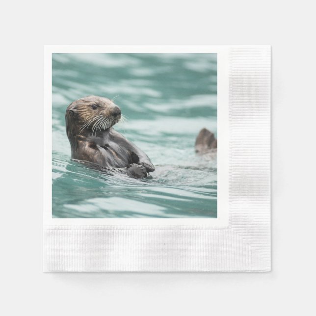 Watching Sea Otter Napkin (Front)