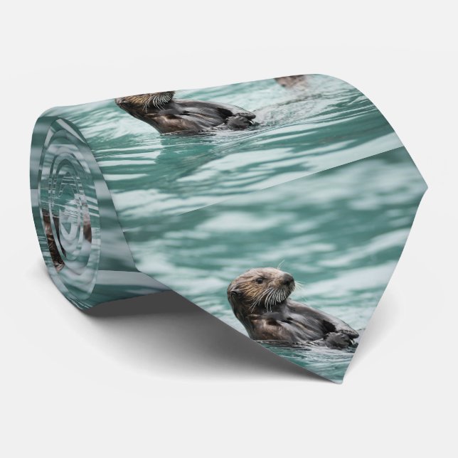 Watching Sea Otter Tie (Rolled)