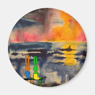 watching sunset magnet