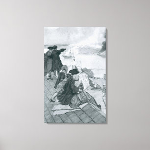 Watching the Fight at Bunker Hill illustration Canvas Print