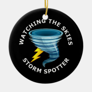 Watching The Skies Storm Spotter Ceramic Tree Decoration