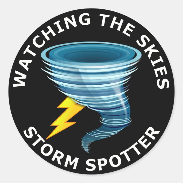 Watching The Skies Storm Spotter Classic Round Sticker (Front)