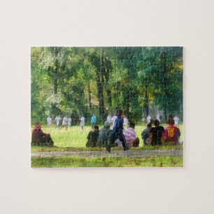 Watching the Soccer Game Jigsaw Puzzle