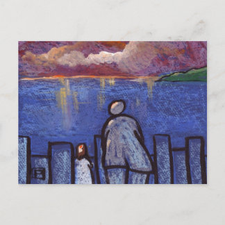 WATCHING THE SUNSET WITH GRANDAD POSTCARD