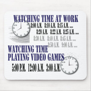 watching time at work mouse mat