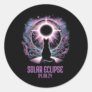 Watching Total Solar Eclipse Apr 8 2024 Astronomy Classic Round Sticker