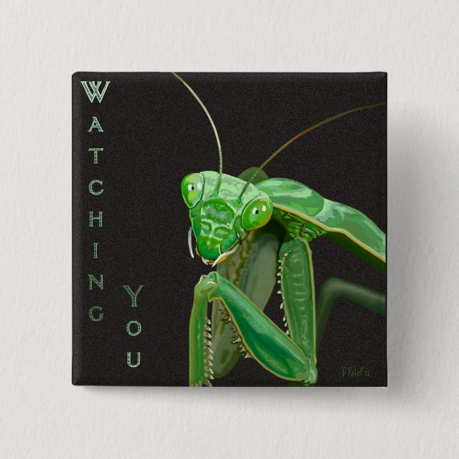 Watching You - Green Version 15 Cm Square Badge (Front)