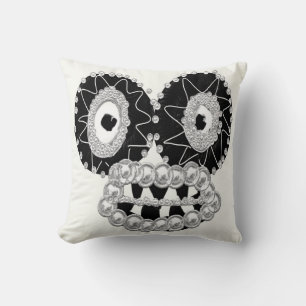Watching You Sofa Pillow in Black and White
