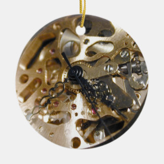 Watchmaker clock working ceramic tree decoration