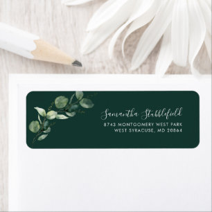 Watecolor Eucalyptus Script Return Address