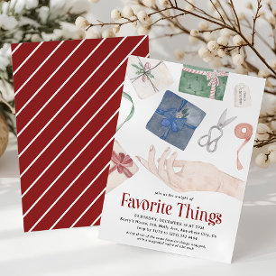 Watecolor Favorite Things Gift Exchange Holiday Invitation