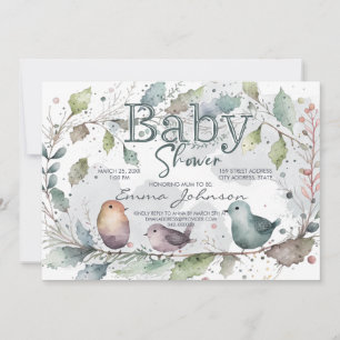 Watecolour Nature Baby Shower Invitation