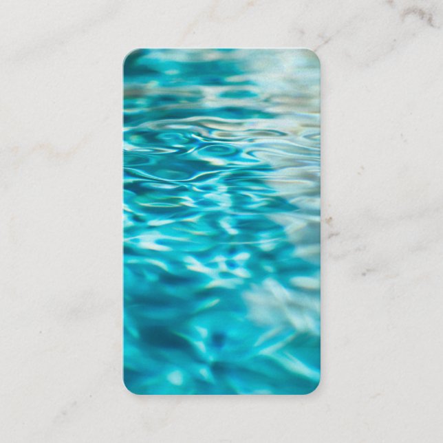 Water Abstract Blue Green Turquoise Aqua Sea Business Card (Front)