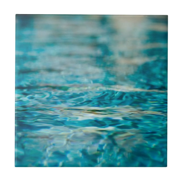 Water Abstract Blue Green Turquoise Aqua Sea Tile (Front)
