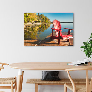 Water   Adirondack Chair at the Lake Canvas Print
