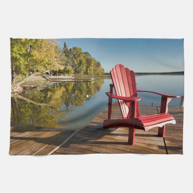 Water | Adirondack Chair at the Lake Tea Towel (Horizontal)