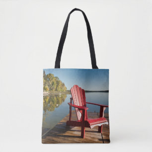 Water Adirondack Chair at the Lake Tote Bag