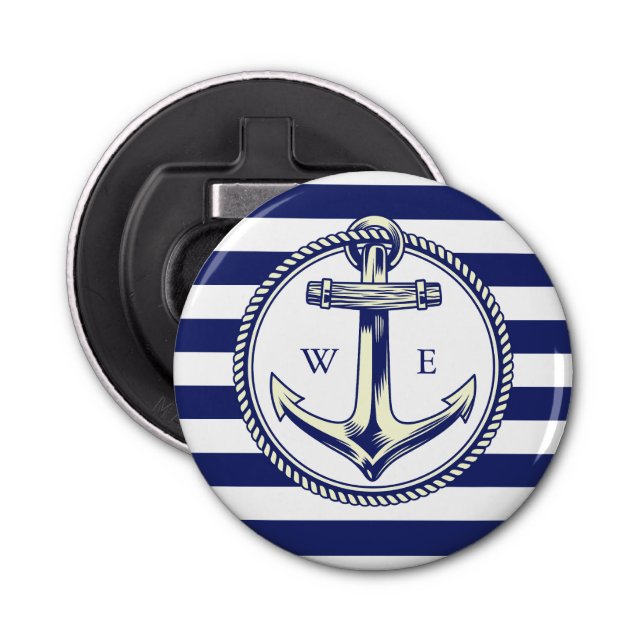 Water anchor Marine Blue Radius Bottle Opener (Front)