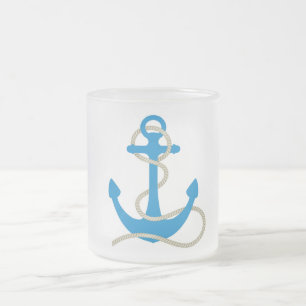 water anchor sea ocean diver swim beach marine frosted glass coffee mug