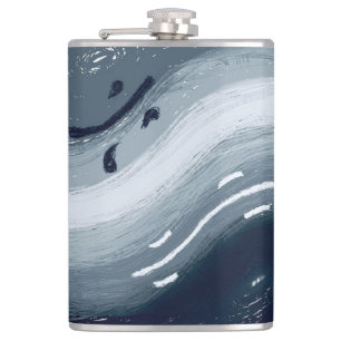 Water and Fire are like Yin and Yang in harmony Hip Flask