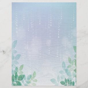 Water and Greenery Custom Letterhead