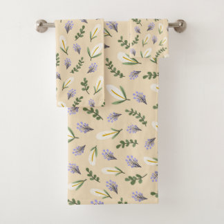 Water and lavender flower bath towel