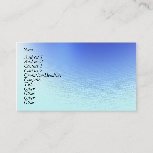 Water and Wind Business Card (Front)