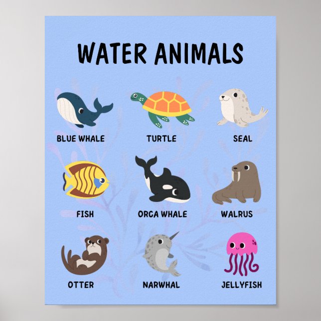 Water Animals Poster (Front)