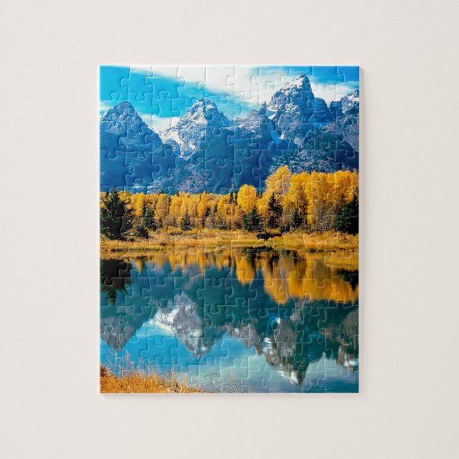 Water Autumn Grand Teton National Park Jigsaw Puzzle (Vertical)
