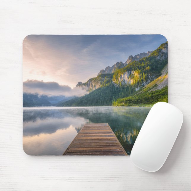 Water | Azure Alpine Lake, Austria Mouse Mat (With Mouse)