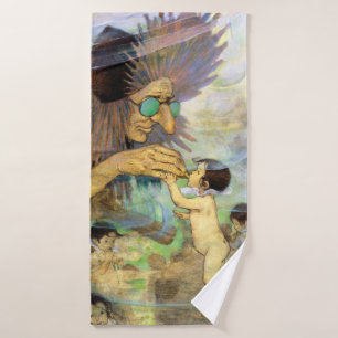 Water Baby and Fairy, Jessie Willcox Smith Bath Towel