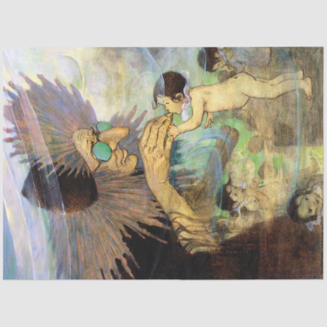 Water Baby and Fairy, Jessie Willcox Smith Tissue Paper (Front)