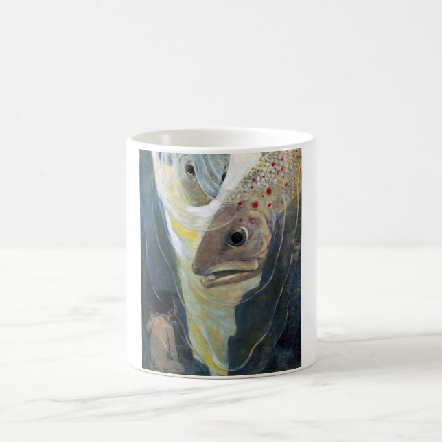 Water Baby and Fish, Jessie Willcox Smith Coffee Mug (Center)