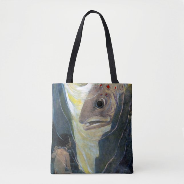 Water Baby and Fish, Jessie Willcox Smith Tote Bag (Front)