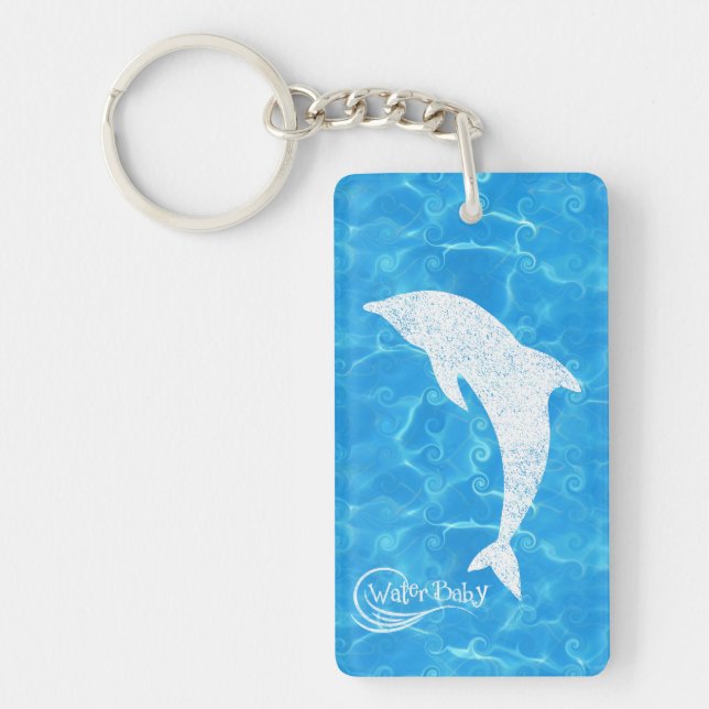 Water Baby Dolphin Wave Keychain (Front)