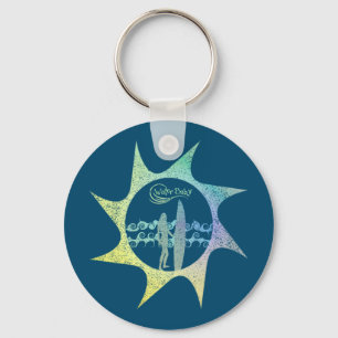 Water Baby Sun Distressed Keychain