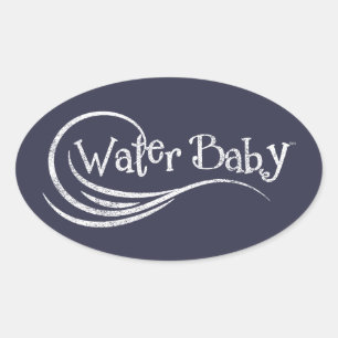 Water Baby Vintage Oval Sticker