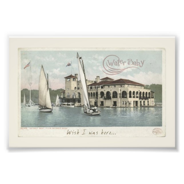 Water Baby Vintage Sailboats Photo Print (Front)