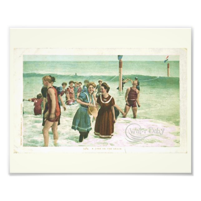 Water Baby Vintage Swimming  Photo Print (Front)