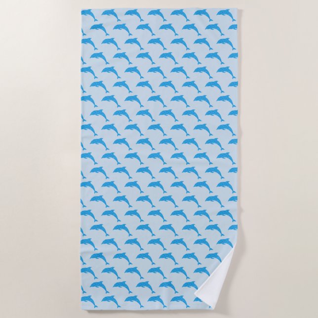 Water Baby - Water Dolphin Beach Blanket (Front)